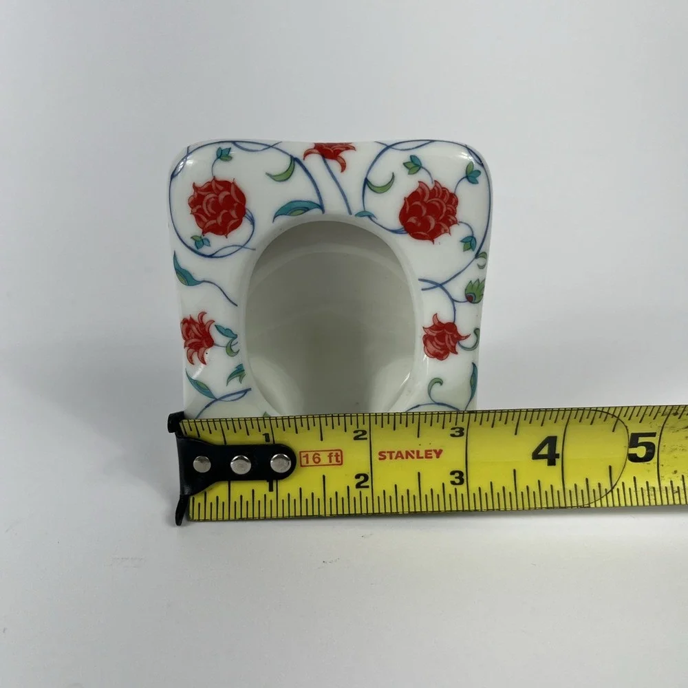 Vintage‎ Ashibi Japan Porcelain Red Floral Photo Frame